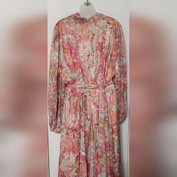 Alex Marie Hayden V-Neck Long Blouson Sleeve Tie Waist Floral Print size 20W - Picture 5 of 8